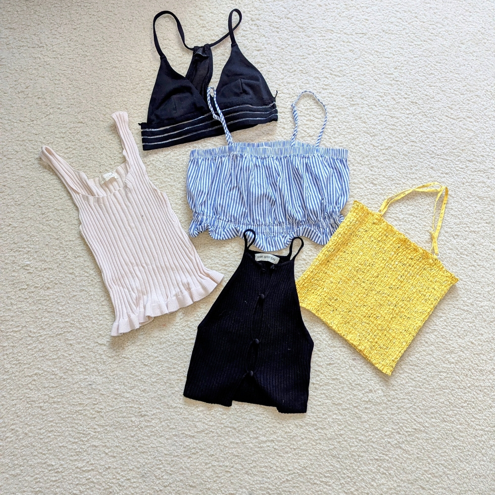 Pacsun Urban Outfitters Women's Tops Collection Black Blue Cream Yellow